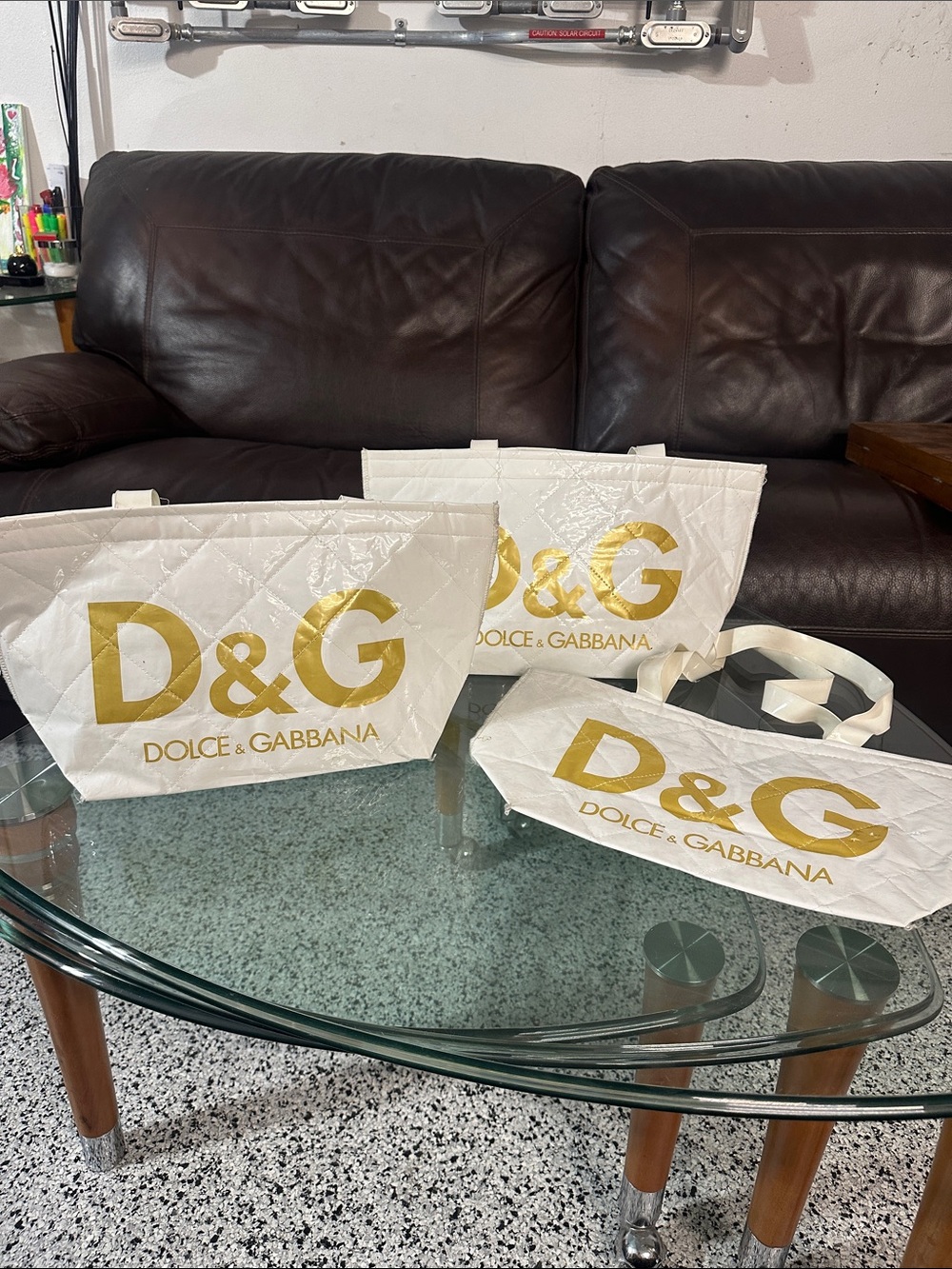 Vintage D&G Dolce & Gabbana Quilted Tote Bags Made in Italy – Set of 3